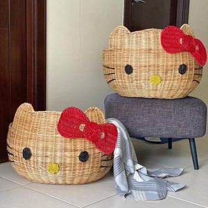 Cestas de mimbre con tapa y asa, precio económico, juego de cestas de almacenamiento para accesorios infantiles - Product Image 6