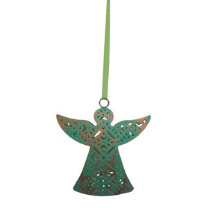 Ornement d'ange suspendu en fer décoratif fantaisie, feuille de cuivre, fait à la main, personnalisé, à utiliser pour la décoration de la maison et de Noël - Product Image 5