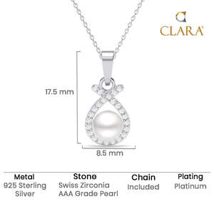 Cadena con colgante de perlas de agua dulce Asal plateadas con forma de gota de agua, collar elegante y con estilo - Product Image 5