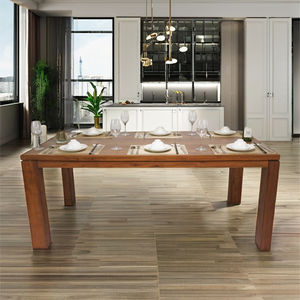 Mesa de cocina acabado liso borde vivo rico marrón hecho en Vietnam resistente a los arañazos resistente y resistente | WT505P6 - Product Image 3