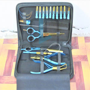 Kit de herramientas y accesorios para el cuidado de la belleza para extensiones de cabello en color de revestimiento de plasma dorado y azul y etiquetado de marca personalizado - Product Image 5