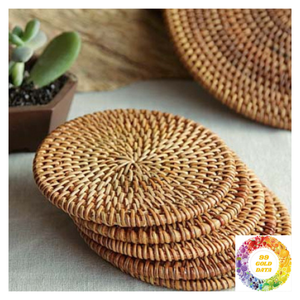 Assiettes de présentation en rotin faites à la main élégantes napperons naturels décor de table à manger rustique décoration murale élégante - Product Image 4