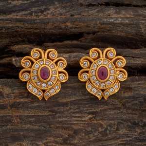 Pendientes de botón con engaste de oro de 14K/18K Silver Temple, con diamantes de moda y patrón de mariposa y flor en oro rosa, chapados en oro. - Product Image 3