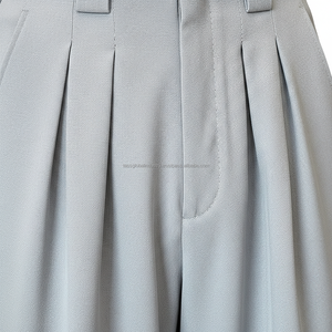 Pantalones de Vestir Elegantes de Lona de Cintura Alta y Pierna Ancha - Pantalones de Hombre Sofisticados con Pliegues Profundos - Product Image 5