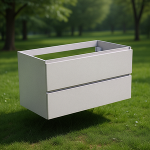 Mobile Lavabo Sospeso Koricini Vieste Grigio Perla 90x50x50 cm con 2 Cassetti - Product Image 3