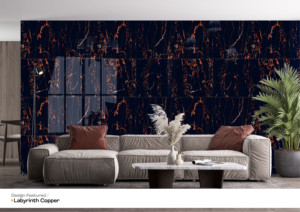 Azulejos Cuadrados de Porcelana Vitrificada Brillante de 60x60 cm, Superficie de Alto Brillo con Diseño de Laberinto en Color Cobre, Azulejo de 600x600 mm para Interiores de Oficina Moderna - Product Image 3