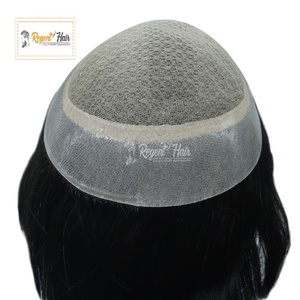 Vente en gros REGENT Miraz Toupet pour hommes Super qualité Trame de cheveux Remy noués à la main Vague naturelle Vague d'eau droite Stock disponible - Product Image 2