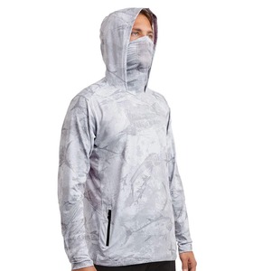 Sudadera con capucha de pesca de sublimación de poliéster reciclado personalizado nueva camisa ligera de secado rápido transpirable de manga larga logotipo frontal - Product Image 2