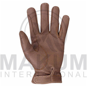 Gants d'équitation en cuir marron, gants de conduite à doigts entiers, respirants, antidérapants, légers, équipement équestre - Product Image 3