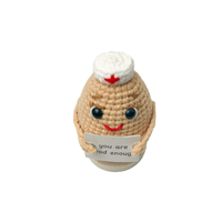 Poupée infirmière en crochet artisanale mignonne avec message positif, jouet en peluche JNC Macramé Vietnam Coton Polyester personnalisable pour