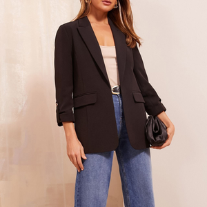 Abrigos de lana para mujer, tejidos, transpirables, ligeros, cálidos, ecológicos, largos, para invierno, al por mayor - Product Image 1