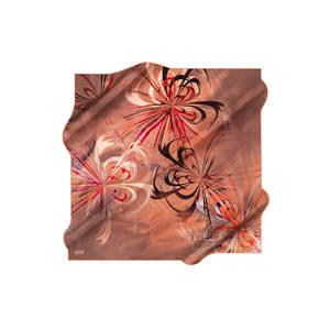Luxury 100% Silk Square Scarf with Floral Designer Pattern - Product Image 1