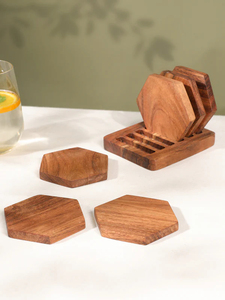 Ensemble de sous-verres en bois MDF faits à la main de qualité supérieure avec des impressions d'art champêtre, sous-verres durables pour la décoration de la maison, respectueux de l'environnement - Product Image 6