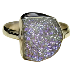 Púrpura Druzy piedra preciosa 925 plata esterlina hecho a mano diseñador anillo Unisex joyería para boda compromiso aniversario fiesta regalo - Product Image 6