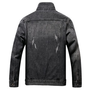 Vestes en jean pour hommes de haute qualité en gros OEM, logo de marque, lavage bon marché, veste en jean personnalisée, vente en gros d'usine, vestes en jean pour hommes - Product Image 2
