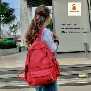 Customized Logo <b>Waterproof</b> Polyester 41X27X15 CM Basic <b>School</b> <b>Backpack</b> With Purple Red Black Color - Product Image 6