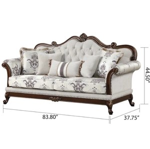 Sofá de luxo clássico <span class=keywords><strong>2</strong></span> seaters madeira de mogno sólido marrom escuro-antigo Madeira Móveis Handmade fabricação de Jepara Indonésia - Product Image 2