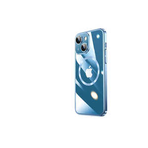 Coque rigide en PC bleue compatible MagSafe pour iPhone 14 - Protection pour chargement sans fil pour 11 Pro, 14 Plus, 13 Pro Max Plus - Product Image 1