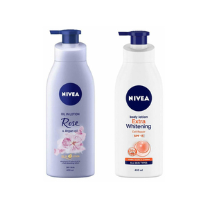 Lotion corporelle nourrissante quotidienne pour une peau douce, huile Nivea en lotion à la rose et à l'huile d'argan, peau d'apparence saine - Product Image 2