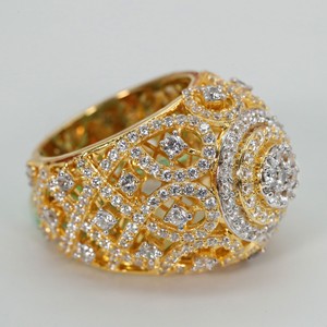 yellow gold lab grown diamond hip hop <b>ring</b> with vvs clarity elegantly <b>crafted</b> for women - Product Image 2