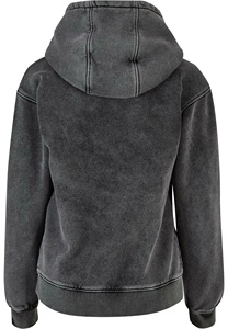 Sudadera con capucha de lavado ácido única para mujer, sudadera Regular de algodón negro para mujer, sudaderas con capucha de lavado ácido de alta calidad hechas a medida - Product Image 4