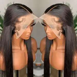 Wear And Go Glueless Natural Hd Full Lace Vendor U Part Headband Raw Indian 100% Human Hair Hd Lace Frontal Wig For Black Women