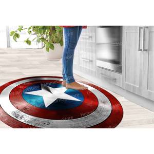 Alfombra de Capitán América, Regalo para Niño, Alfombra con el Escudo de Capitán América, Alfombra de Película, Alfombra de Chenilla - Product Image 2