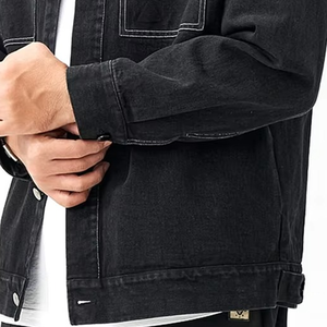 Conception de logo personnalisée Vestes en jean respirantes pour hommes Haute couture 100% coton Vestes en jean pour hommes grandes tailles Service OEM Fabriqué - Product Image 4