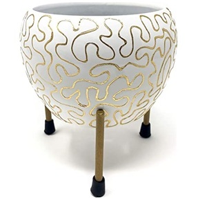 Attractive Looking Home And Restaurant Table Top Decoration Flower <b>Vases</b> In Golden Finishing With Designer <b>Stand</b> For Hotels - Product Image 6