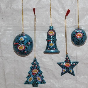 Traditional Christmas Ornaments Beautifully Crafted Paper Mache Baubles - Product Image 1