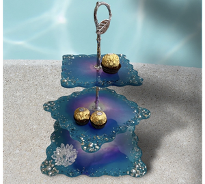 Nouveauté : Support à gâteau en résine à 2 niveaux, durable, pour plateau à dessert - Product Image 3