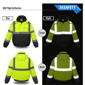 เสื้อแจ็กเก็ตกันน้ำแขนยาว Hi VIS สำหรับผู้ชายชุดทำงานแบบสะท้อนแสงปรับแต่งโลโก้ได้ - Product Image 5