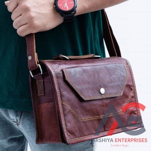 Maletín portátil de cuero genuino de grano completo personalizable más vendido, bolso para ordenador portátil, bandolera de hombro de negocios, bolso para ordenador portátil de oficina - Product Image 1