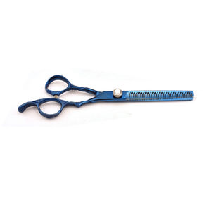Blue Plasma Finish Barber <b>Thinner</b> with Fancy Design Handle Professional Stainless Steel <b>Hair</b> Cutting Shears Precision Thinning - Product Image 2
