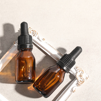 Flacons compte-gouttes en verre ambré de 15 ml, très demandés, anti-fuite, avec bouchon de sécurité pour soins de la peau et huiles essentielles