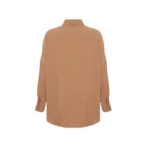 Camel Basic Popeline Bluz-Haut décontracté simple à la mode - Product Image 3