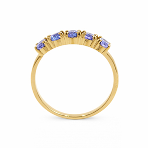 Bague en Tanzanite Ovale Cinq Pierres, Argent Sterling 925, Collection Designer Étapes de Vie, Bijoux de Créateur - Product Image 4