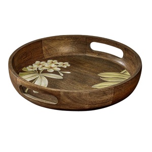 Plateaux de service en bois de forme rectangulaire, finition naturelle, pour hôtels, restaurants et cuisine à domicile - Product Image 2