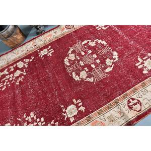Alfombra clásica de lana rojo Beige de 6,2x12,1 pies estilo Kilim área grande alfombras rectangulares turcas respaldo de látex 10mm de espesor para pasillo - Product Image 5