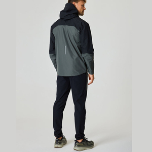 Ensemble deux pièces de jogging en nylon et polyester personnalisé, veste en nylon à fermeture éclair et pantalon de survêtement patchwork, coupe-vent pour homme - Product Image 2