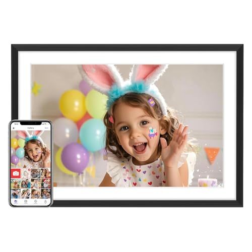PAIFIEVD 10.1-Inch Smart WiFi Digital Photo Frame 1280x800 IPS LCD Touchscreen 32GB Memory Automatic Rotate MP3/MP4 Photo