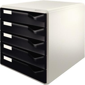 Leitz Extra-Wide DIN A4 Desktop & <b>Drawer</b> Organizer with 5 Light Grey <b>Drawers</b> Black Housing Color - Product Image 1