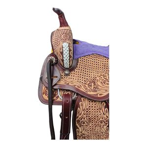 Vente en gros abordable Selles de course de baril Selles de cheval Western en cuir véritable de qualité supérieure faites à la main Selles de rodéo en vrac Fourniture - Product Image 5