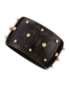 <b>Hot</b> Sale Women's Fashion Bracelet High Quality Buffalo horn with brass Cuff Bangle New Best designs <b>stone</b> bangle BY HF CRAFTS - Product Image 1