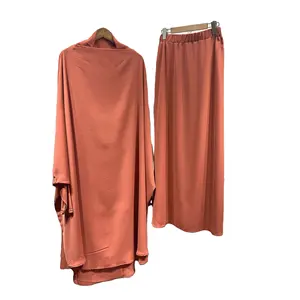 Conjuntos de oración para mujer musulmana, conjunto de 2 piezas de Jilbab Abaya Khimar, falda larga, ropa islámica, Jilbab Dubai, ropa modesta turca - Product Image 1