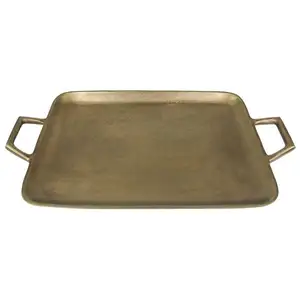 Vintage Metal Rustic Serving Tray High Quality Custom Shape Metal Tray With Handle Home Decor Kitchen Ware Tray