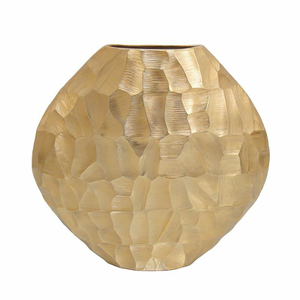 Hot & Attrayant Plaqué Or Table Top Décoratif En Métal Fleur À La Main Vase De Haute Qualité Décoré En Métal Fleur Vase En Gros - Product Image 6