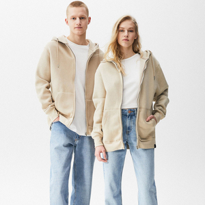 Sweats à capuche avec fermeture éclair de bonne qualité, haut de gamme, unisexe, 100% coton, OEM, logo personnalisé, à la mode, vente pour hommes - Product Image 4