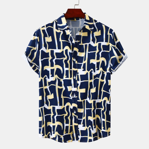 Chemise d'été en coton imprimé pour homme, manches courtes, col boutonné, décontractée, légère, pour tous les jours - Product Image 2