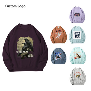 Sudaderas de algodón 100% con logotipo o diseño de impresión personalizado para hombre, sudaderas holgadas de Color sólido para primavera y otoño - Product Image 3